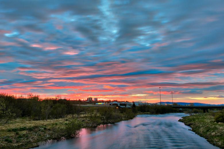 Free stock image of Reykjavik River Twilight created by Nicolas Raymond