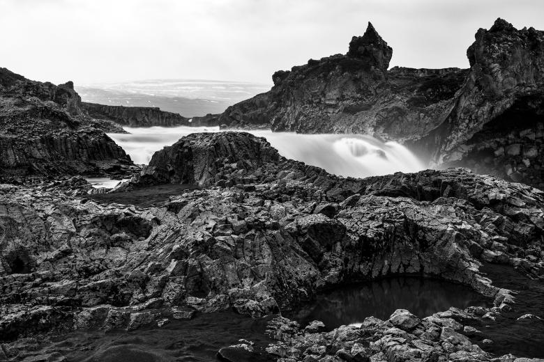 Free stock image of Godafoss Fury - Black & White created by Nicolas Raymond