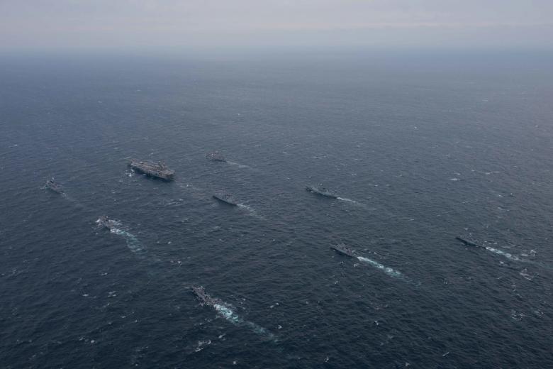 Free stock image of Aircraft Carrier Battlegroup created by StockMix