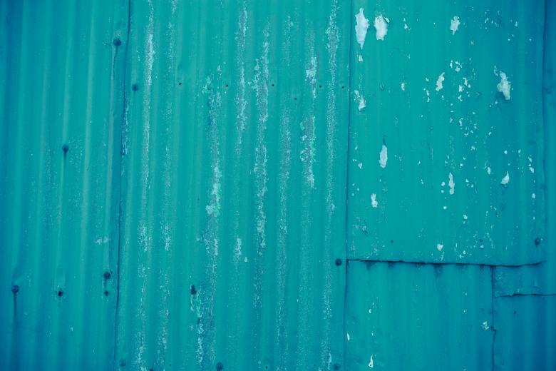 Free stock image of Corrugated Cyan Metal Sheet Background created by Free Texture Friday