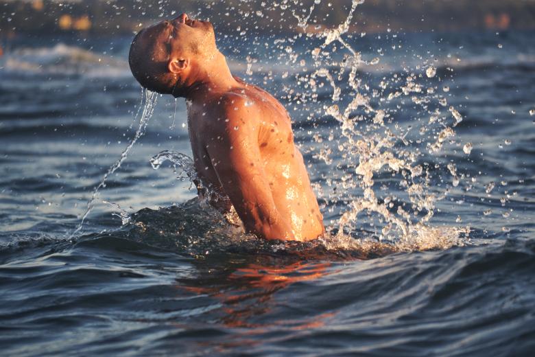 Free stock image of Man Splashing Water in the Sea created by Ulei de masline din Olympia