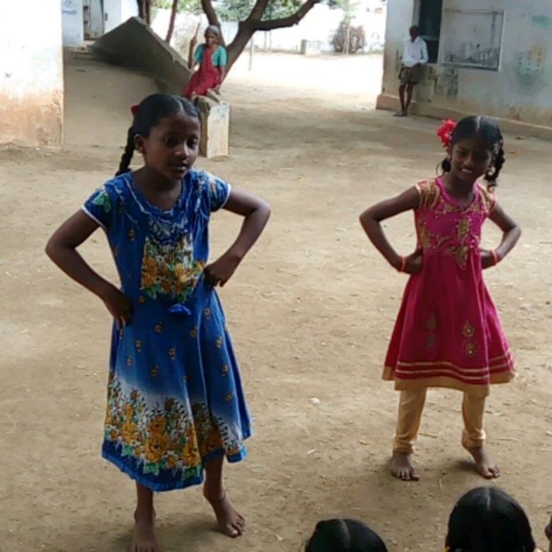 Free stock image of A girl dancing with her friend created by Kanduri Narasimha Charyulu