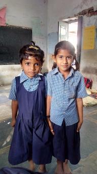 Cute girls in first grade - Free Stock Photo