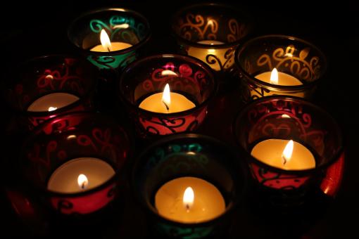 Free Stock Photo of Candles in the Dark