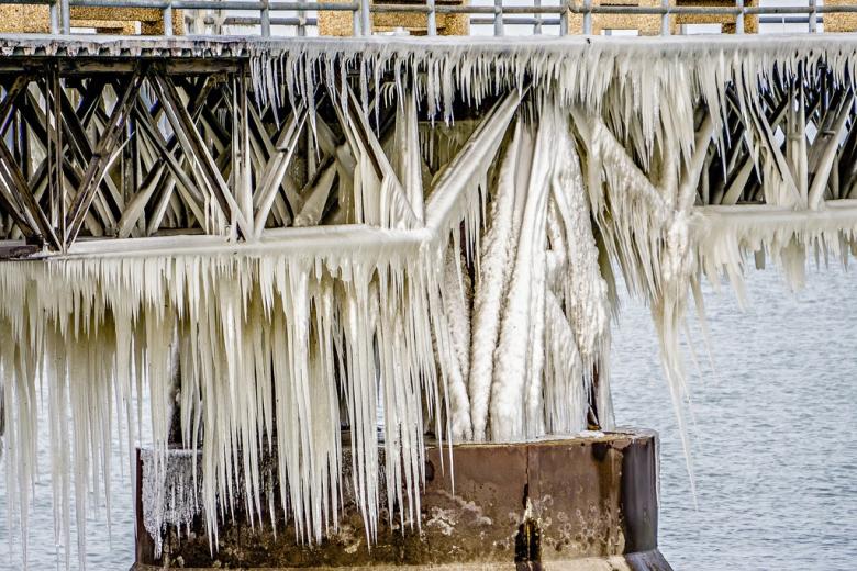 Free stock image of Icicles on Pier created by agphotostock.com