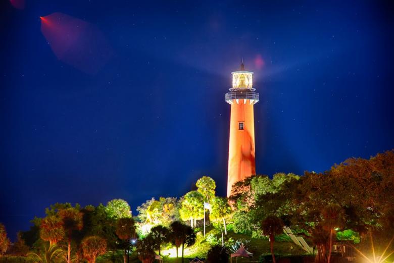 Free stock image of Shining Lighthouse Tower in the Night created by agphotostock.com