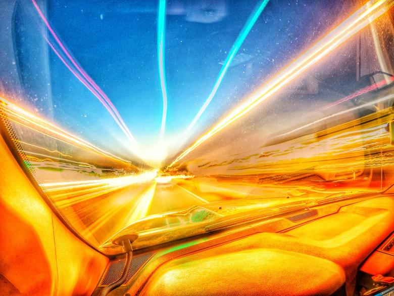 Free stock image of Light Trails from Moving Car created by agphotostock.com