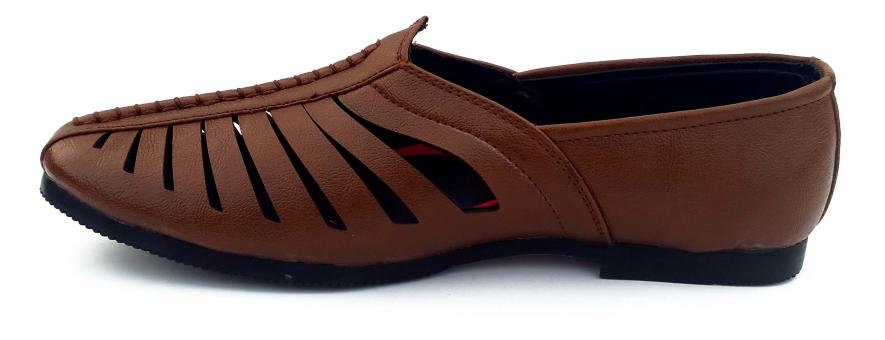 Brown Male Leather Sandal - Side View