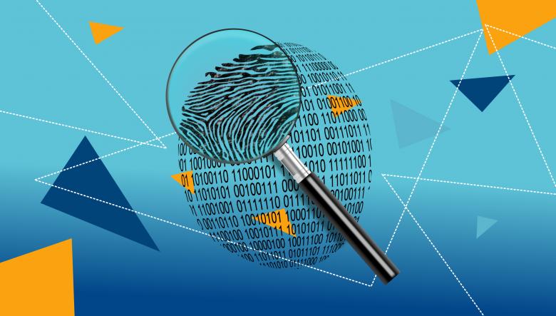 Free stock image of Magnifying Glass Over Digital ID Fingerprint created by Jack Moreh