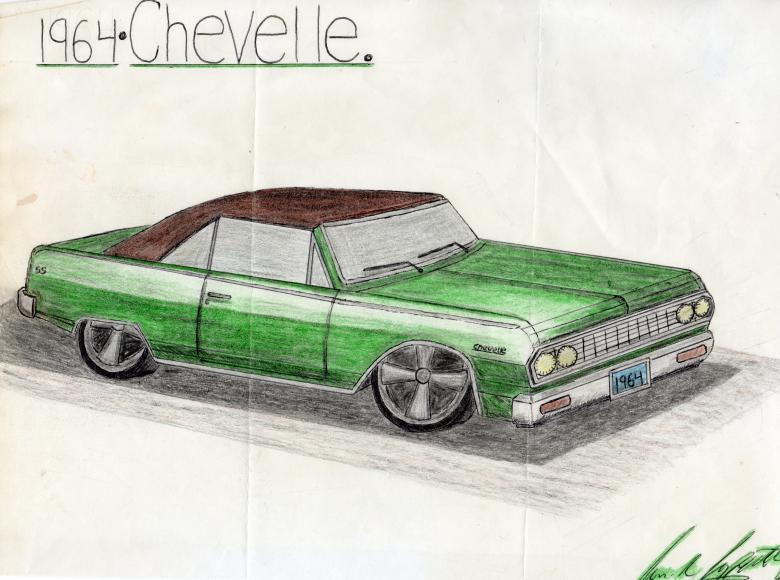 Free stock image of Green Chevrolet Drawing created by rudy liggett