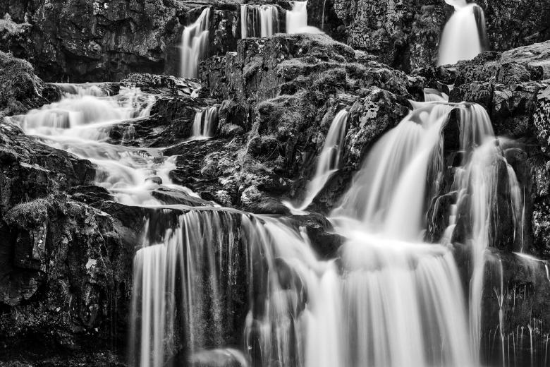 Free stock image of Kirkjufellsfoss Choir Cascades - Black & White created by Nicolas Raymond