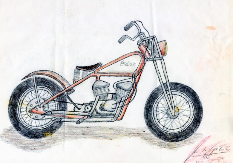 Free stock image of Hand Drawn Motorcycle created by rudy liggett
