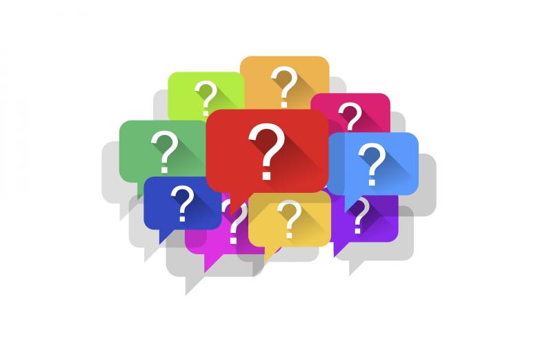 Free stock image of Interrogation Marks Inside Speech Bubbles - White Background created by Jack Moreh