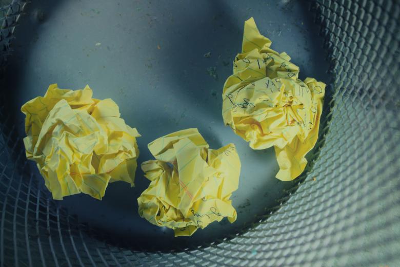 Free stock image of Crumbled Yellow Paper in Trash created by Steve A Johnson