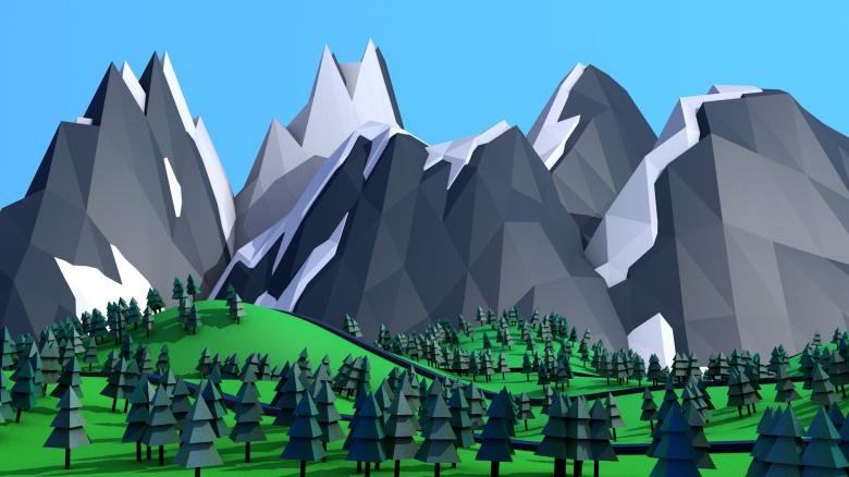 Free stock image of 3D Rendering of Mountain Landscape created by ковач