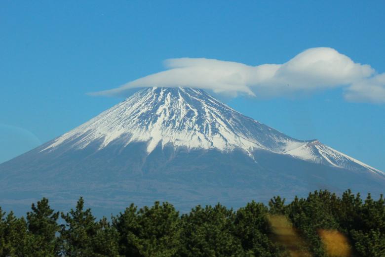 Free stock image of Stratovolcano with Woods in Foreground created by Batu Berk