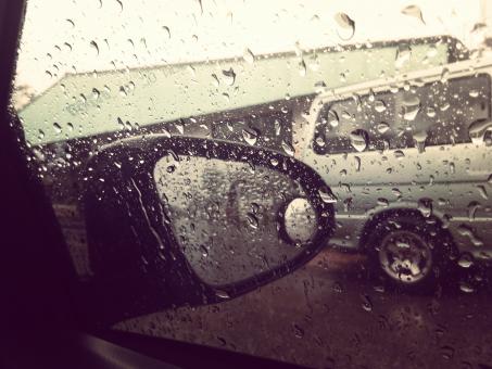 Rainy Car Mirror - Free Stock Photo