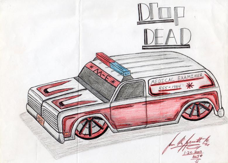 Free stock image of Ambulance drawing by hand created by rudy liggett