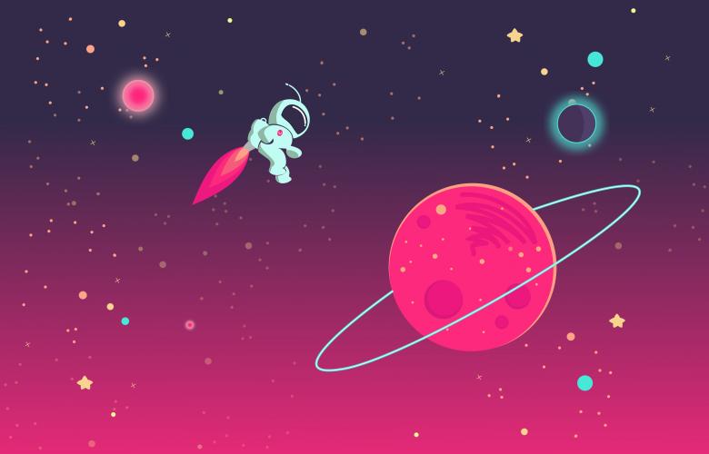 Free stock image of Cartoon Illustration - Astronaut Seated on Planet created by Jack Moreh