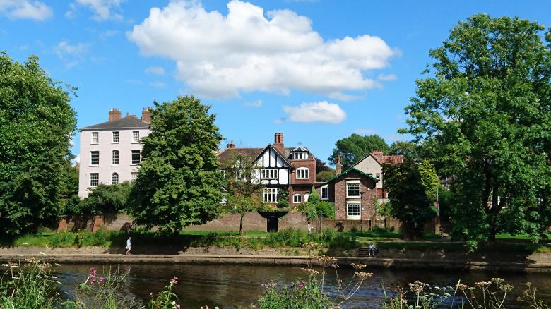 Free stock image of Riverside Houses in England created by Eric Lund