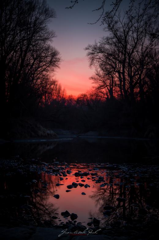 Free stock image of Sunset Reflection on the River created by Frantisek Pech