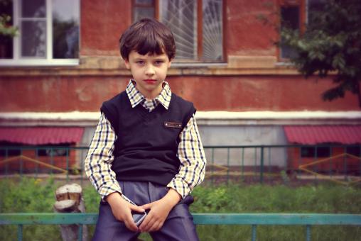 Young Boy in School Uniform - Free Stock Photo
