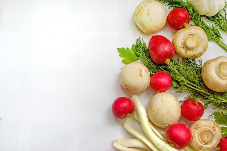 Free stock image of Mushrooms and Radishes created by Svetlana