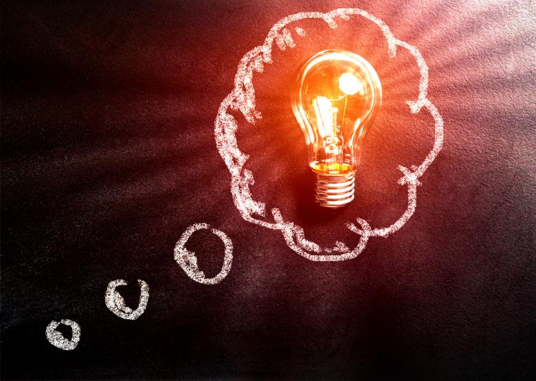 Free stock image of Thought Concept with Light Bulb Over Blackboard copy created by Jack Moreh