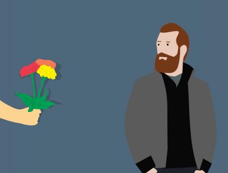 Giving Flowers Illustration - Free Stock Photo