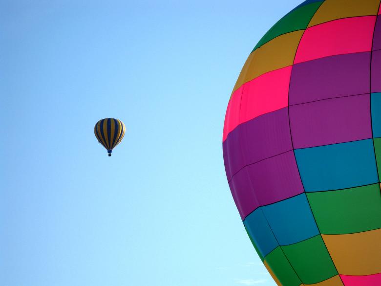 Free stock image of Bright Hot Air Balloon with another Balloon in Background created by Lindy Thibodaux