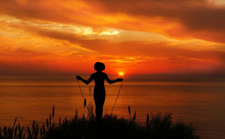 Free stock image of Woman playing with jumping rope created by mohamed hassan