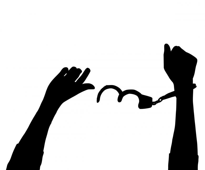 Free stock image of Hand in Cuffs Silhouette created by mohamed hassan