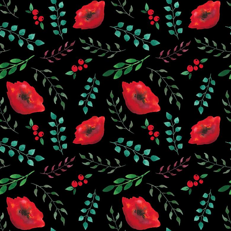 Free stock image of Leaves and Poppies Pattern created by gingemar