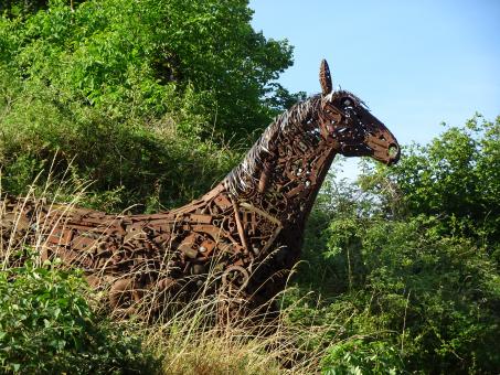 Free Stock Photo of Horse made of junk iron material