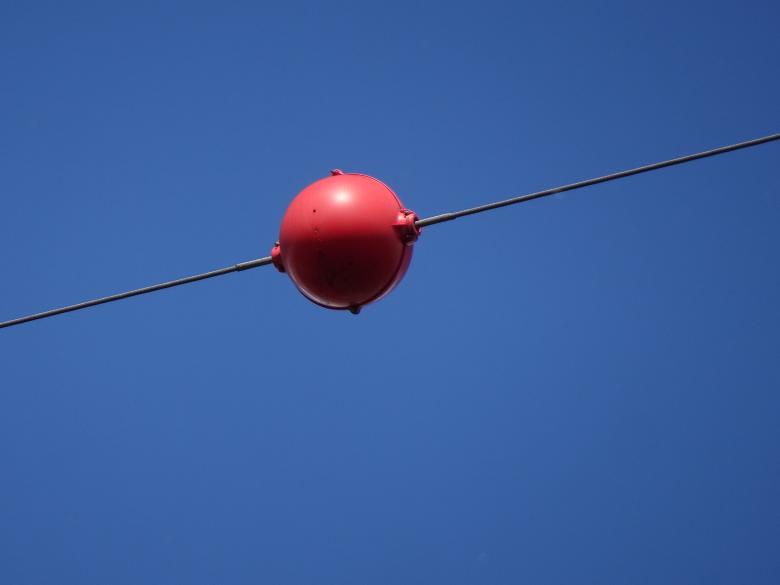 Free stock image of Airplanes warning signal on high voltage line created by GAIMARD Jacques
