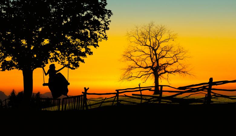 Free stock image of Woman in swing at sunset created by mohamed hassan