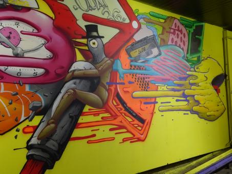 Free Stock Photo of Street art graffiti in a railway station