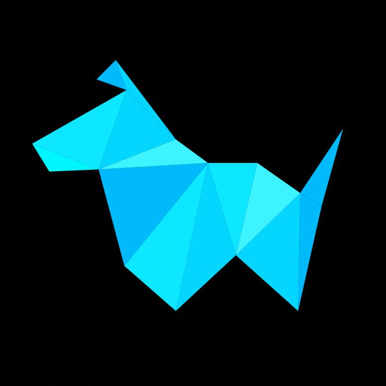 Free stock image of Blue Polygonal Puppy created by Helen