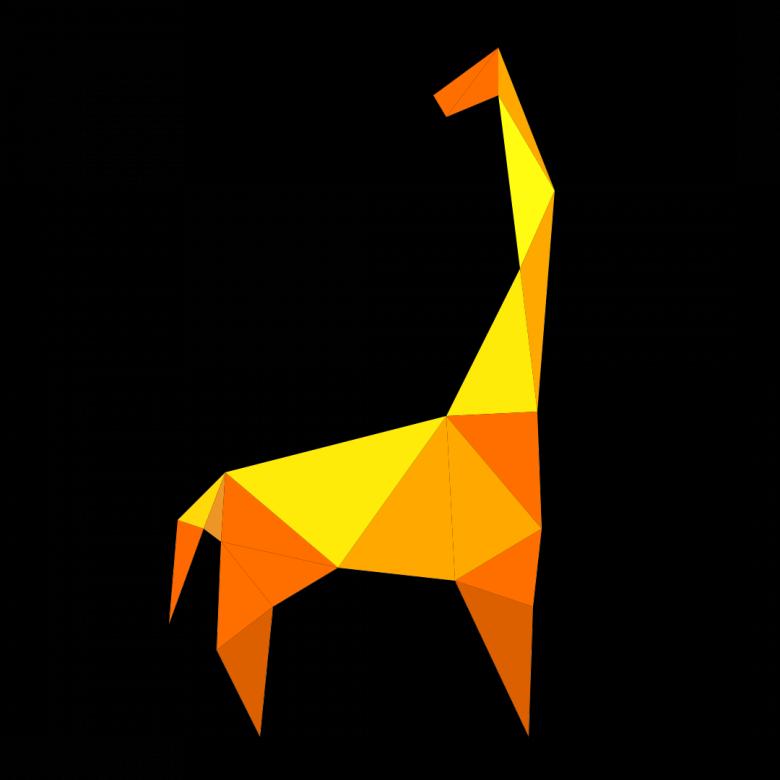 Free stock image of Yellow Polygonal Giraffe created by Helen