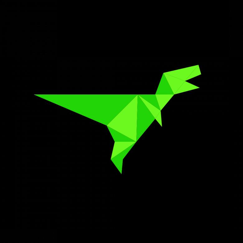 Free stock image of Green Polygonal dinosaur created by Helen