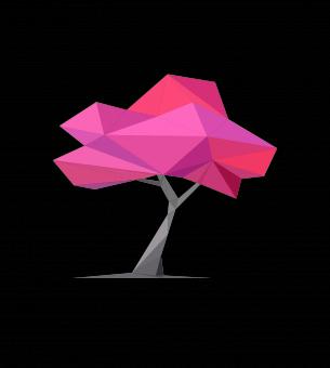 Polygonal Pink Tree