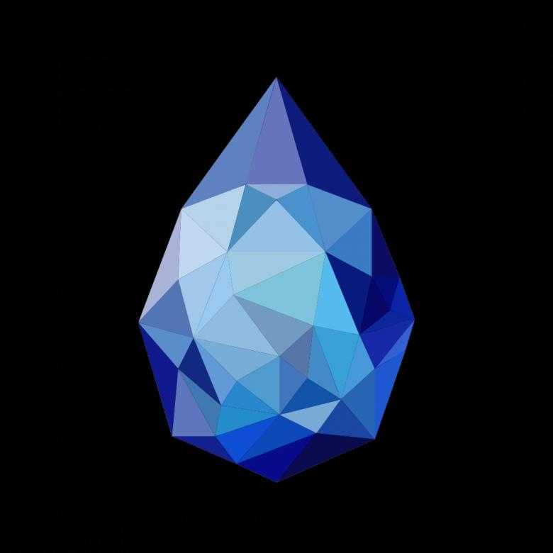 Free stock image of Blue Polygonal Drop Crystal created by Helen