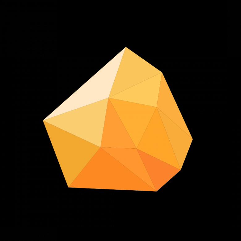 Free stock image of Orange Polygonal Crystal created by Helen