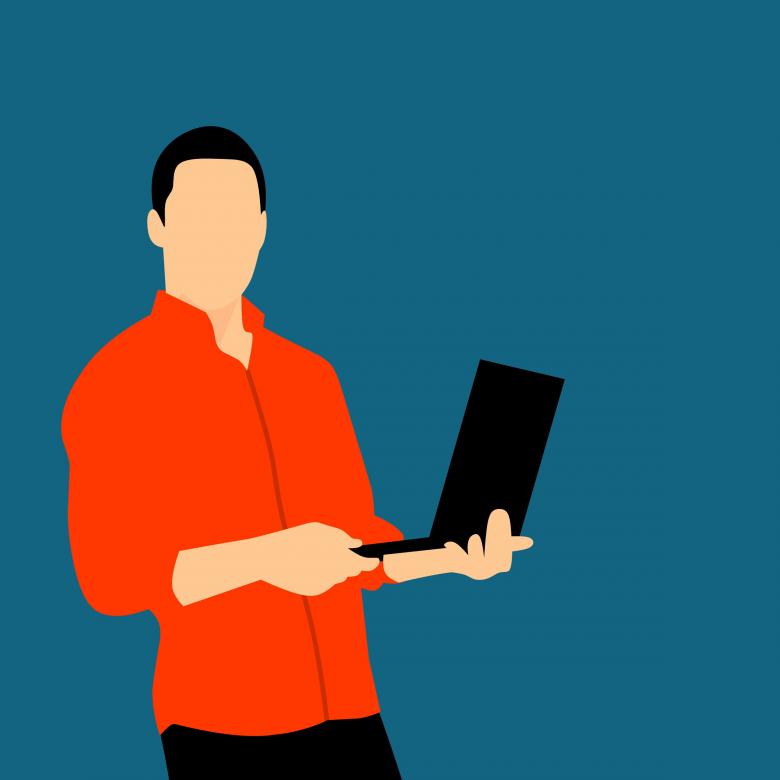 Free stock image of Man using laptop created by mohamed hassan