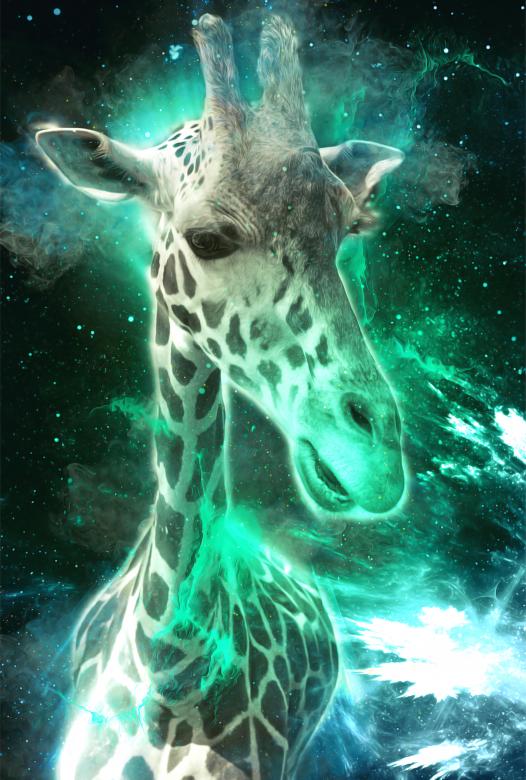 Free stock image of Giraffe in cosmos created by archy-one