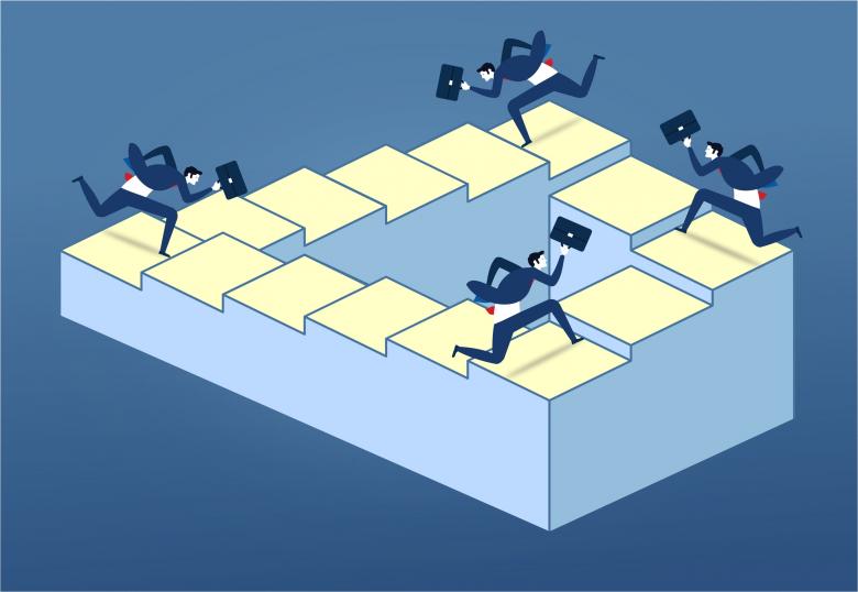 Free stock image of Businessmen Running In Circles on Impossible Stairs created by Jack Moreh