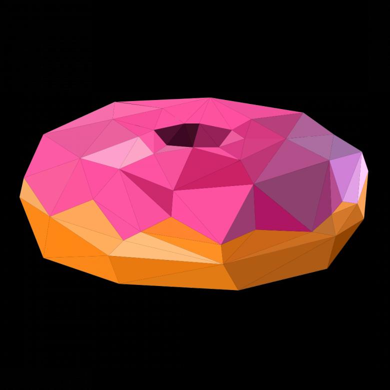 Free stock image of Polygonal Donut created by Helen