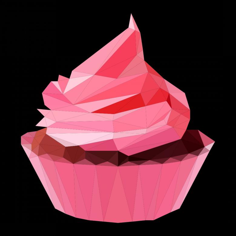 Free stock image of Pink Polygonal Cupcake created by Helen