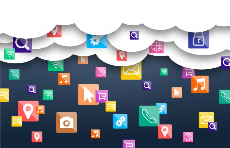 Free stock image of Mobile Apps in the Cloud - Raining Application Icons created by Jack Moreh