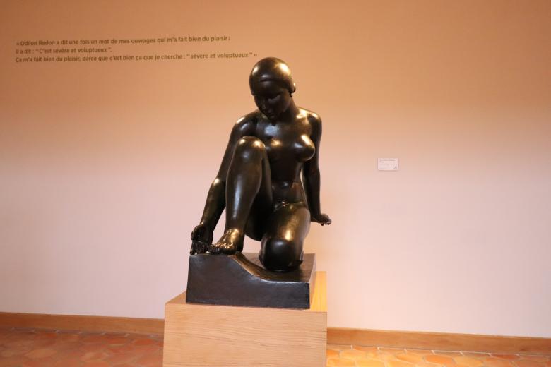 Free stock image of Front view of a big brown bronze statue created by GAIMARD Jacques